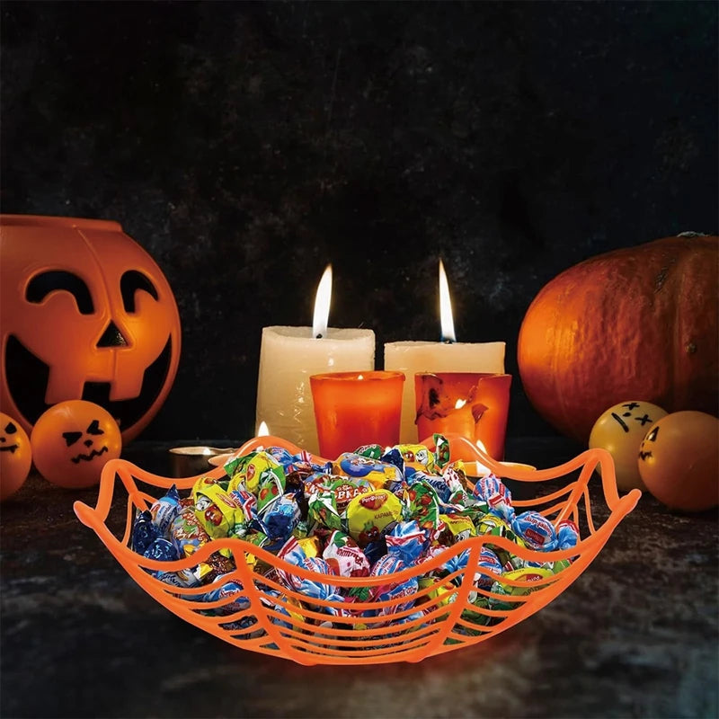Halloween Cobweb Candy Bowl Set Halloween Theme Party Decoration Kids Favors Pumpkin Ghost Basket Trick or Treat Party Supplies