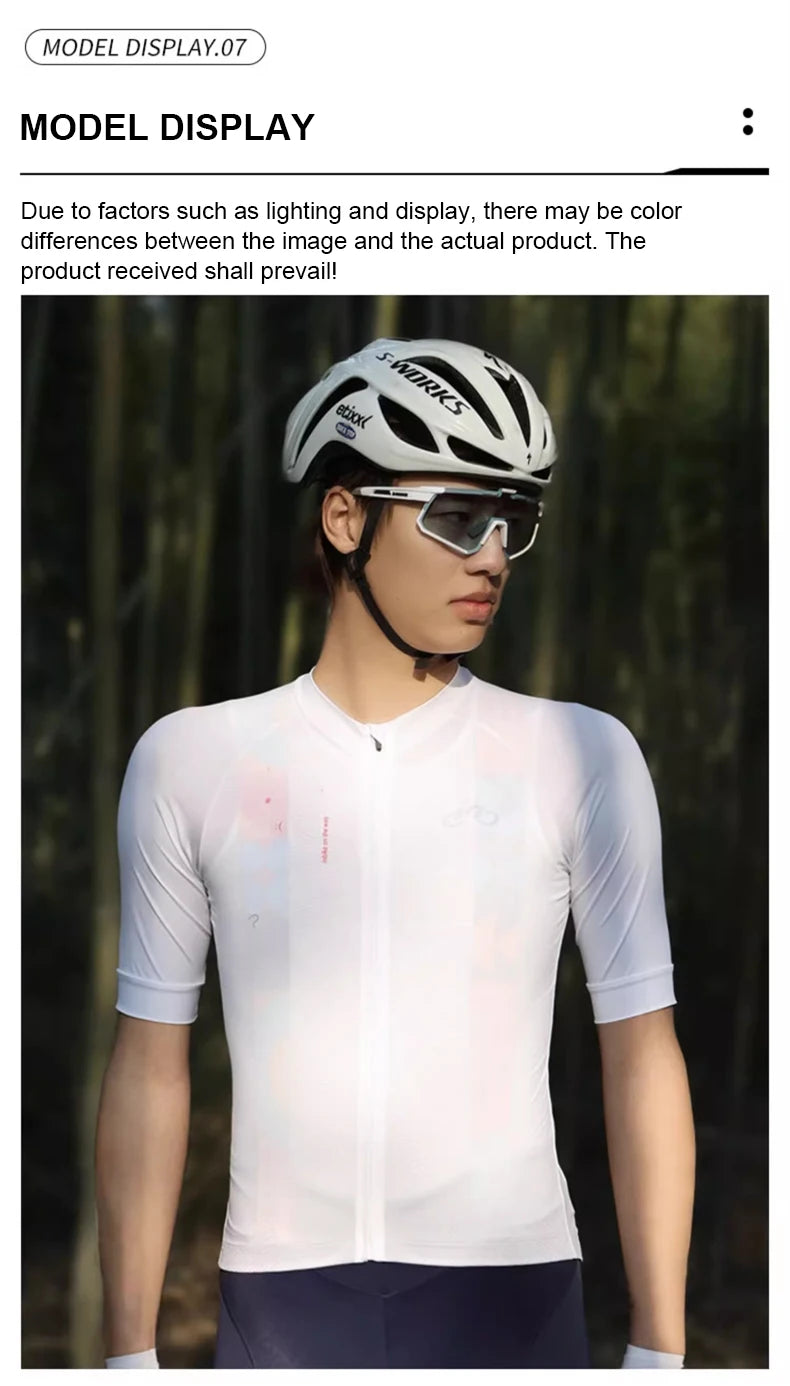 INBIKE Summer Men's Cycling Short Sleeve Bicycle Jersey Quick-Dry Road Bike Riding Shirt Man MTB Cycling Clothing with Pockets