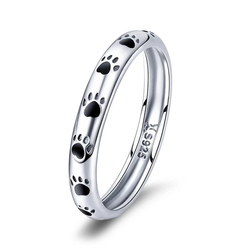 WOSTU European 925 Sterling Silver Simple Rings For Women Wedding Engagement Heart Rings With Zircon Original Female Jewelry