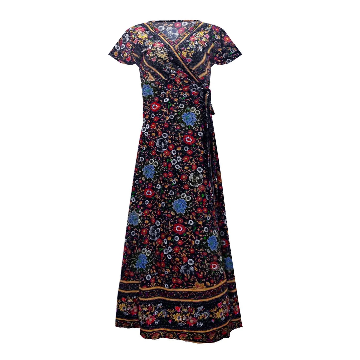 2024 Summer Leisure Hot Sale Holiday Printed Dress Sexy Long Dress Women's Wear