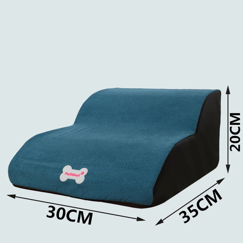 Removable Easy Cleaning Dog Bed Stairs Anti-slip 2 Steps Pet Stairs For Small Dog Toy Cat Pet Ramp Sponge Ladder Pet Supplies