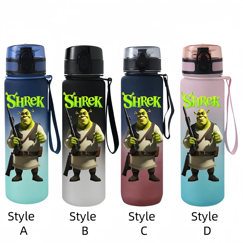 Shrek 650ml Cartoon Characters Portable Water Cup Large Capacity Outdoor Plastic Leak-proof Water Bottle Children's Gift
