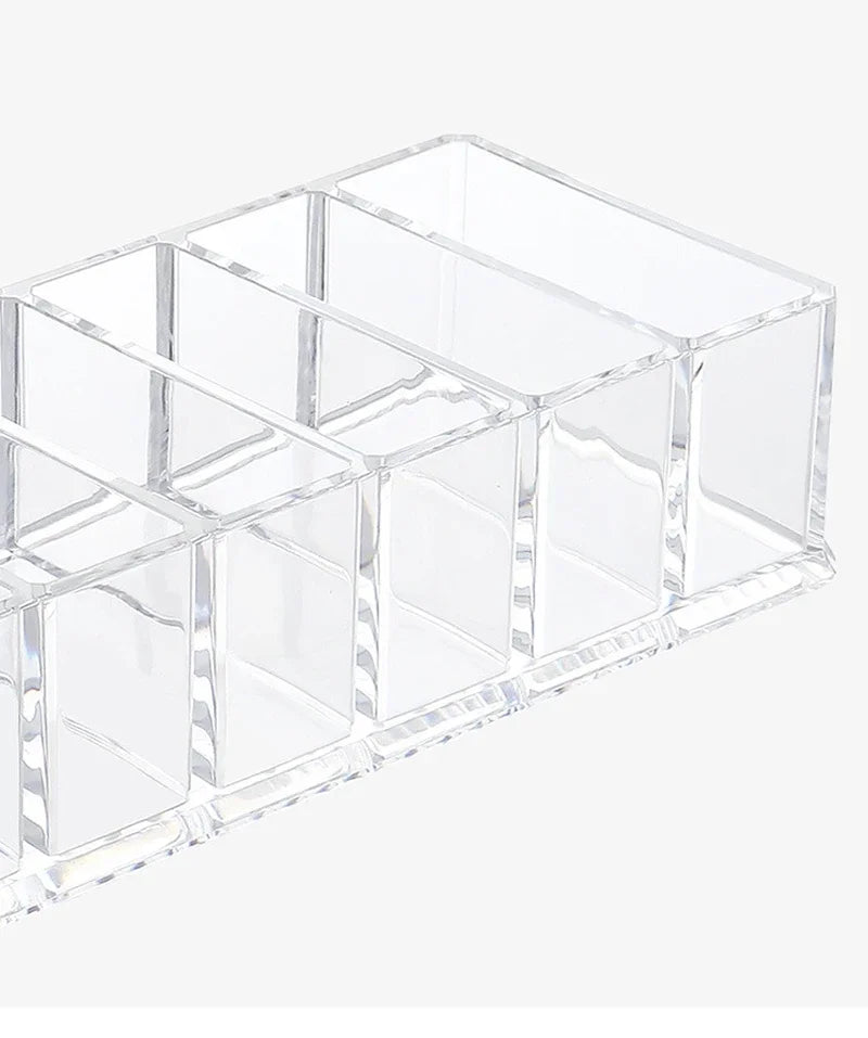 6 Grid Transparent Acrylic Cosmetics Storage Box Makeup Holder Jewelry Make Up Organizer for Home Plastic Desktop Storage Boxes