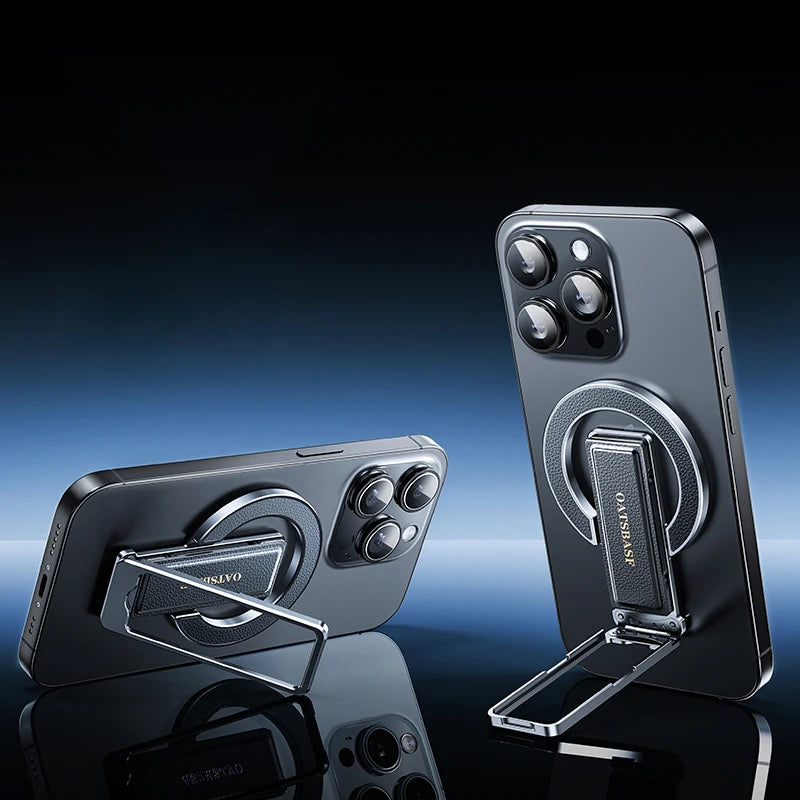 Eary Magnetic Phone Ring Grip Holder for Magsafe Genuine Leather Adjustable Angle for Phone Case Stand for iPhone 17 Air 16 15