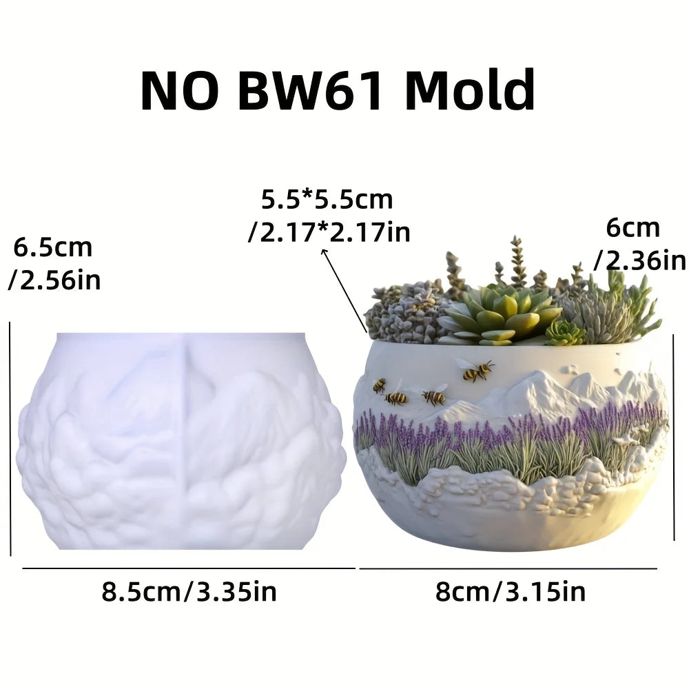 Windmill Town Succulent Plant Pot Silicone Mold Windmill Town House Relief Flower Pot Resin Mold Dream house storage box molds
