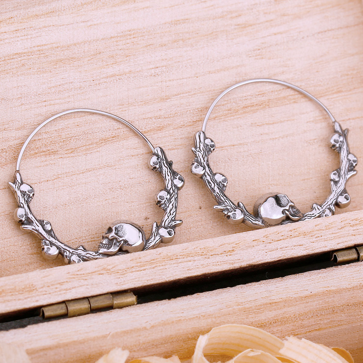 New Design Viking Skull Hoop Earrings Creative Fashion Stainless Steel Men and Women with The Same Earrings Jewelry Accessories