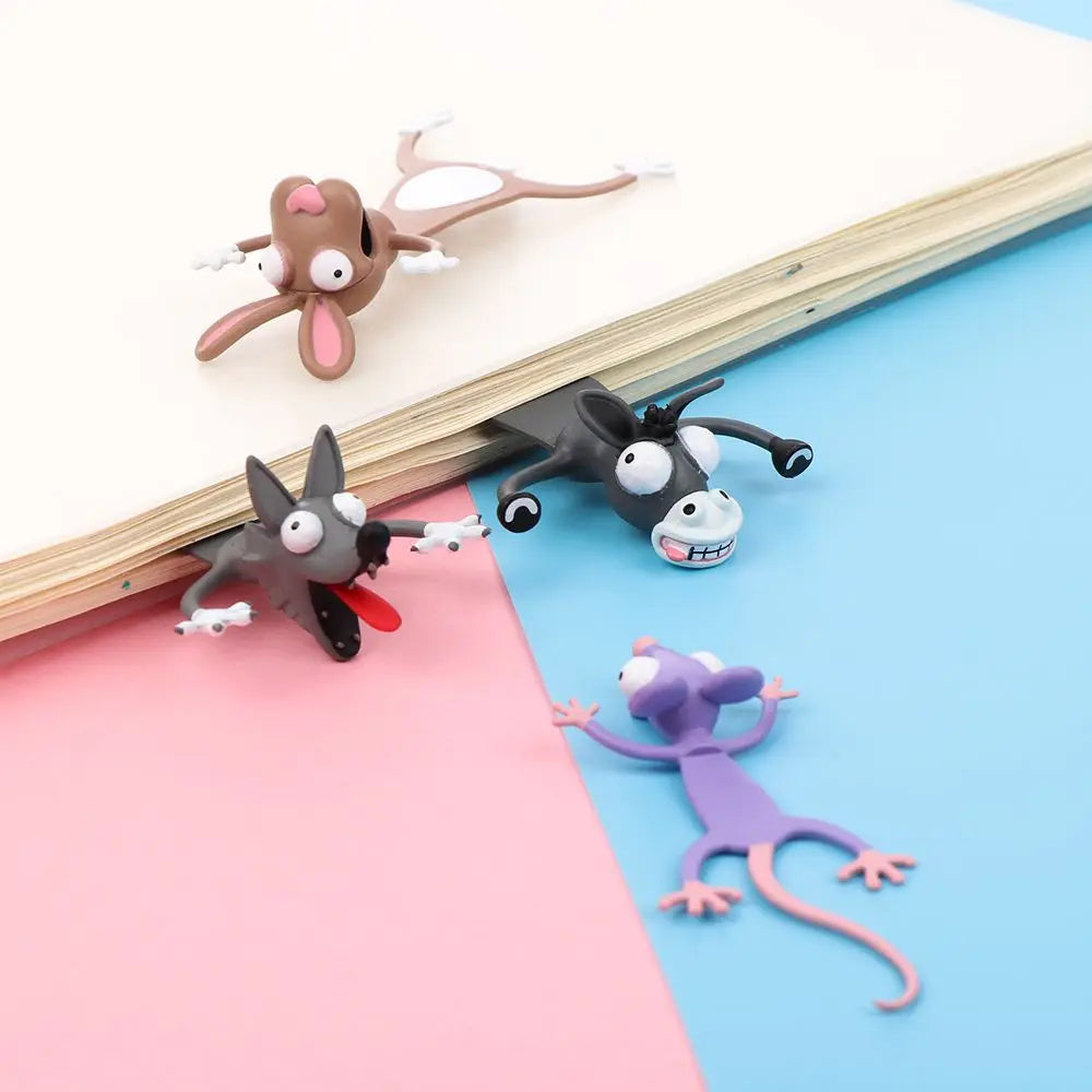 1PC 3D Cartoon Animal Bookmarks Ocean Series PVC Funny Marker Octopus Stereo Seal Creative Stationery for Children Gift Bookmark