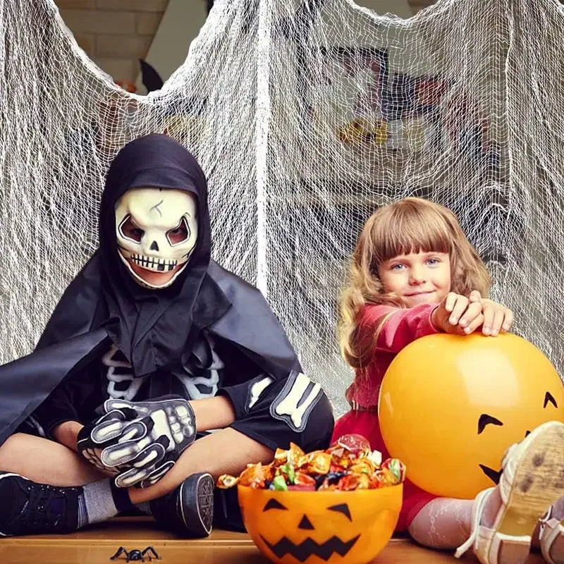 Halloween Creepy Cloth, White Spooky Gauze for Outdoor Hanging Haunted House Party Walls Doorway Entryways Indoor, Party Decor