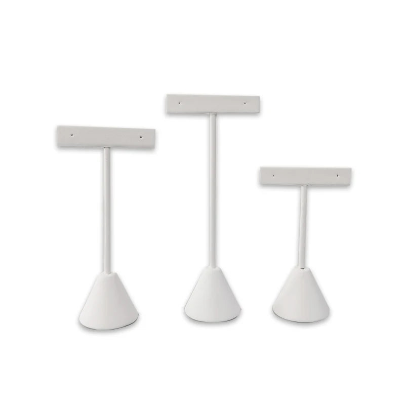 T-shaped Earring Display Stand Velvet PU Leather Jewerly Display Rack Earring Stud Accessories Display Storage Props 3Pcs/lot