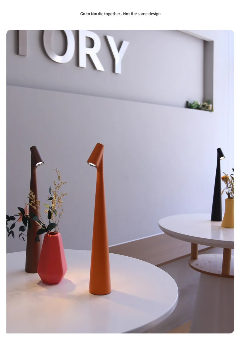 Table Lamp Wireless Rechargeable Desk Lamp Creative Living Room Study Lamp Top Touch Dimming Atmosphere Desktop Decoration Light