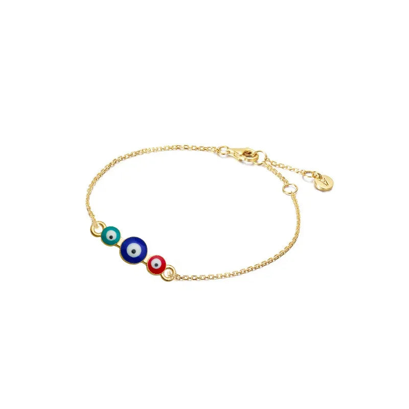 KC 2 Holes Connector Rhinestone Evil Eye Charm For Jewelry Making DIY Bracelet Necklace Bangle Accessories Supplies Wholesale