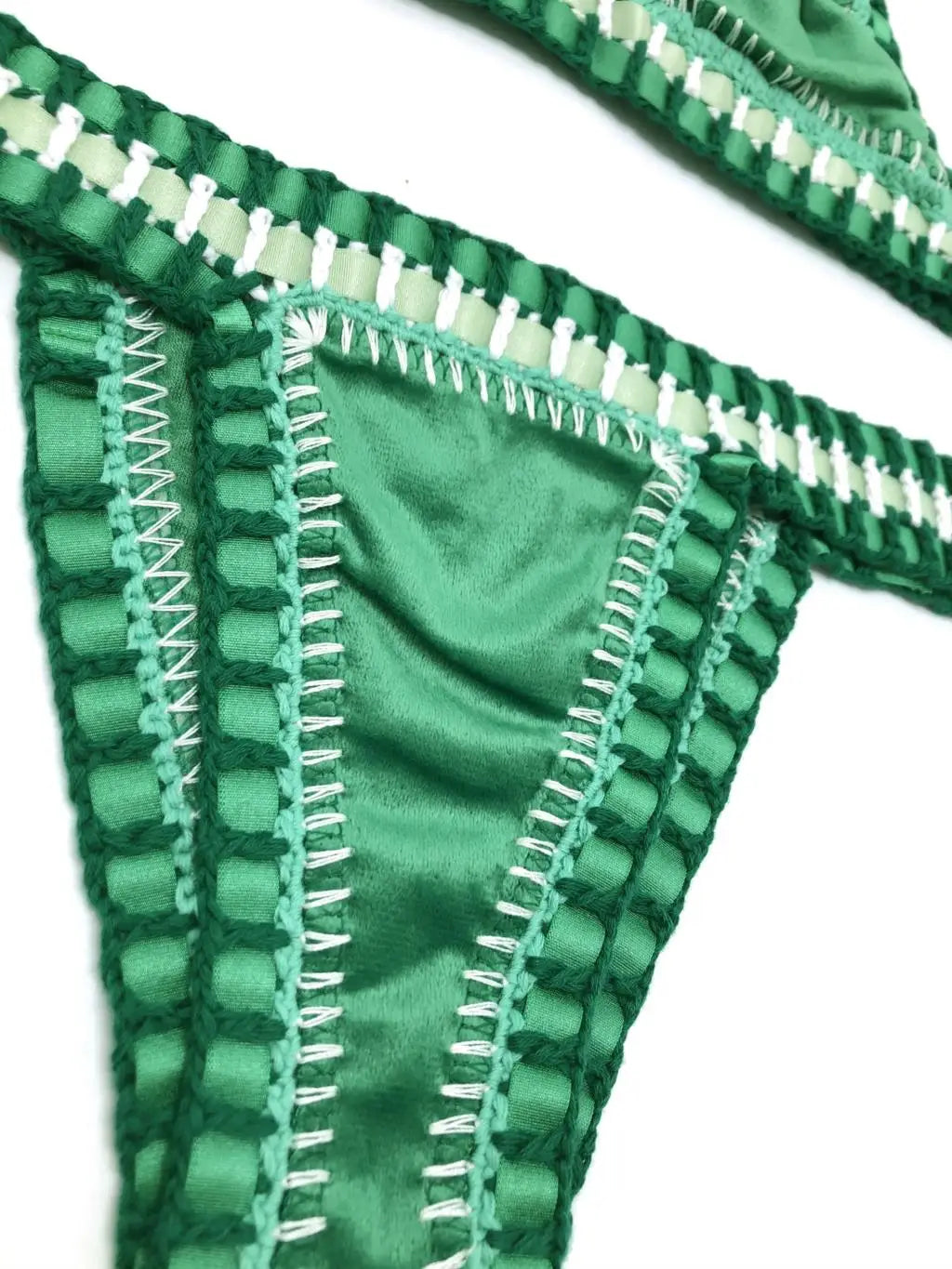 Women Green Velvet Bikini Sexy Crochet Swimwear For Young Girls Micro Bikinis Set Triangle Bathing Suit Luxury Swimsuit Mujer