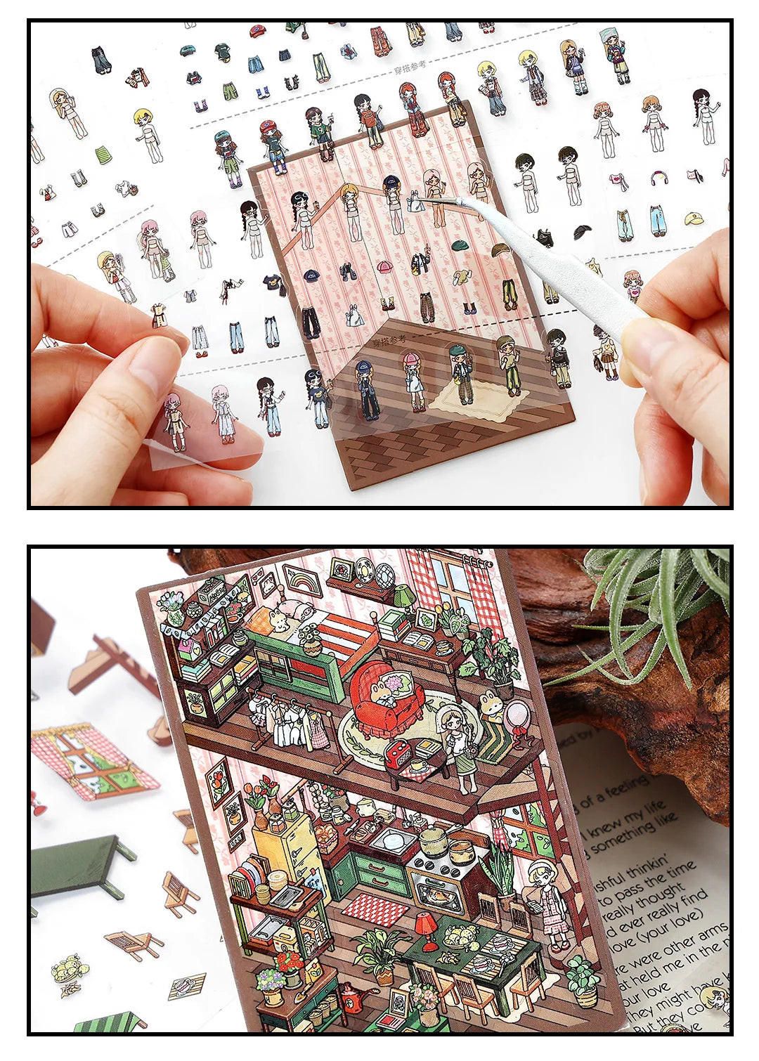 Forest treehouse 3D photo frame Landscape Sticker DIY Pocket Cabin Scene Halloween Children's Toys gifts 
