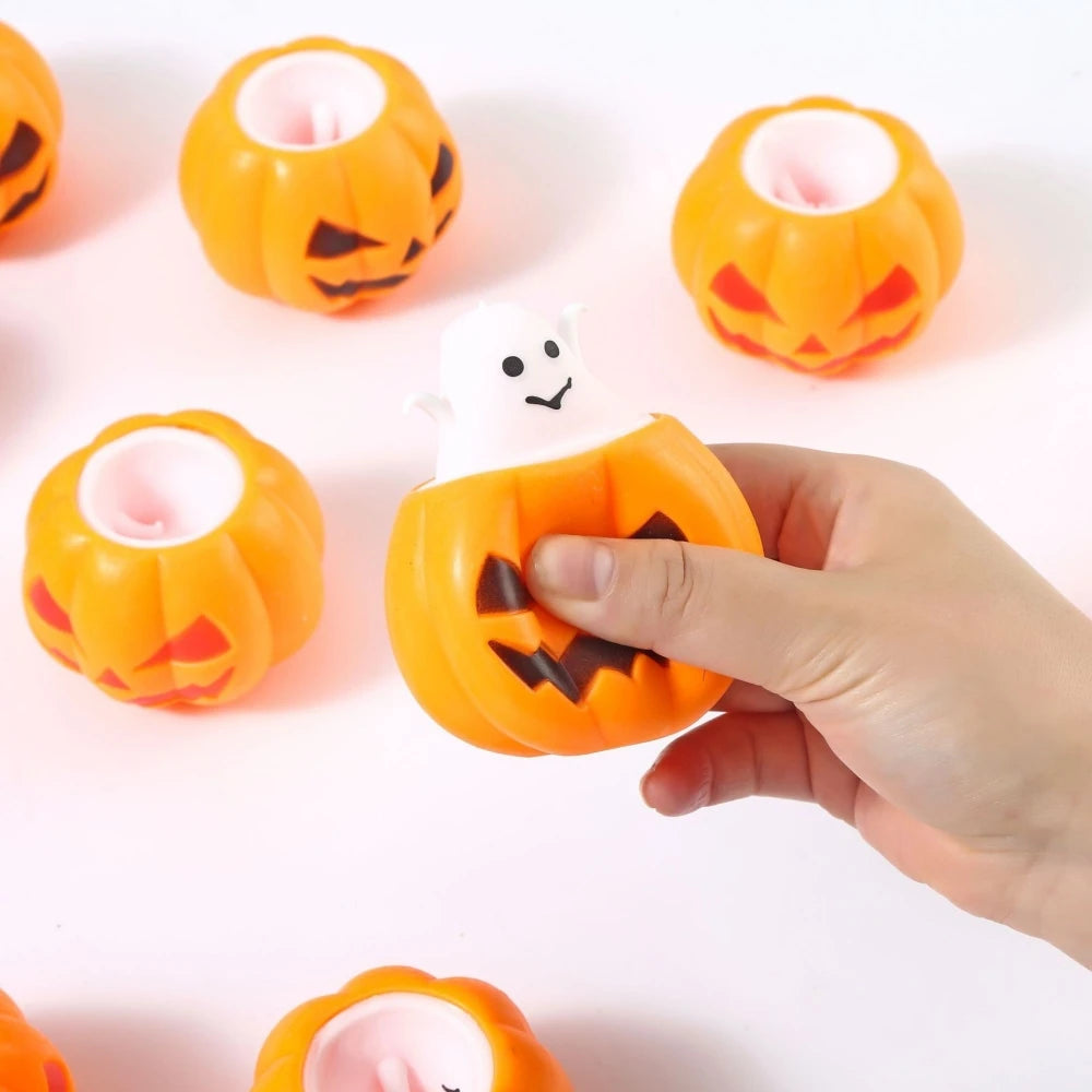 1/3/5/10 Pcs Halloween Funny Pumpkin Squeeze Ghosts for Halloween Prank Party Carnival Party Gift Souvenir Gift Box Stuffing