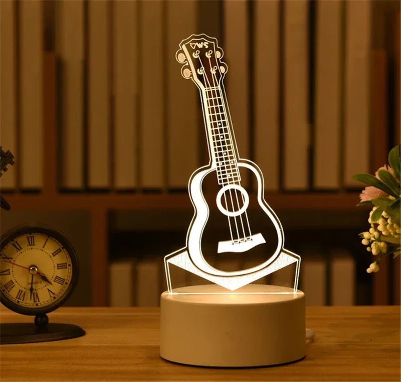 3D Visual Illusion Night Light Visual Creative LED Desk Lamp Changes USB Powered Gift for Kids