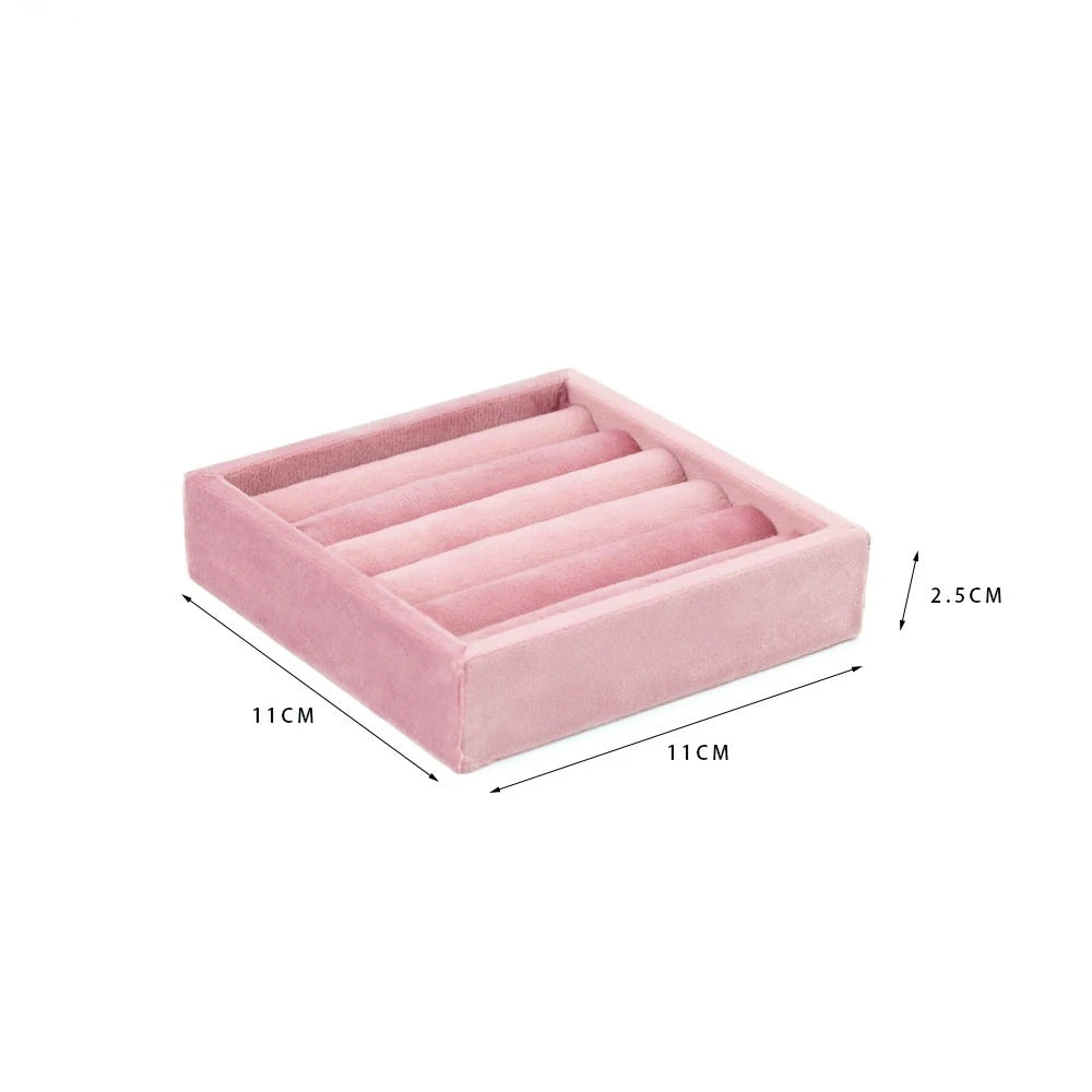 High End Pink Velvet Jewelry Display Props Ring Earrings Holder Necklace Bracelet Tray Organizer Jewelry Store Window Display