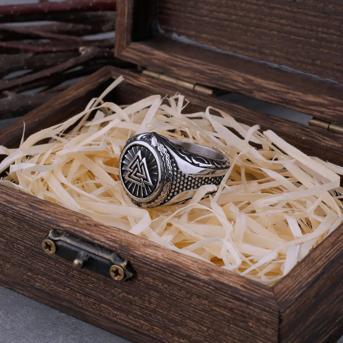 Viking Valknut Norwegian Rune Ring Ring Men's Nordic Viking Amulet Hip Hop Biker Street Ring Viking Ring Jewelry As Men Gift