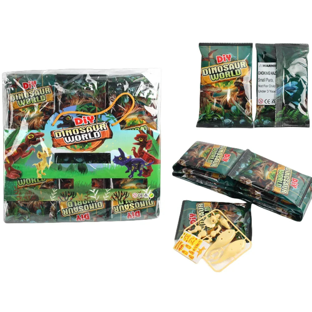 12/30 Bags DIY Cartoon Assembled Dinosaur Model Children’s Birthday Party Gifts Carnival School Prizes Pinata Gift Bag Fillers