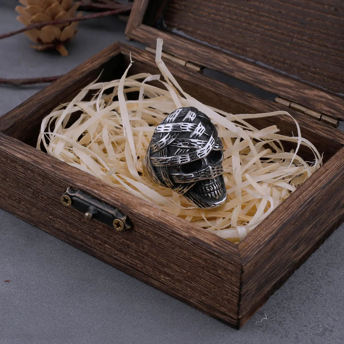 Vintage Egyptian Mummy Skull Ring for Men Stainless Steel Fashion Punk Accessories Hip Hop Biker Neo-Gothic Jewelry As A Gift