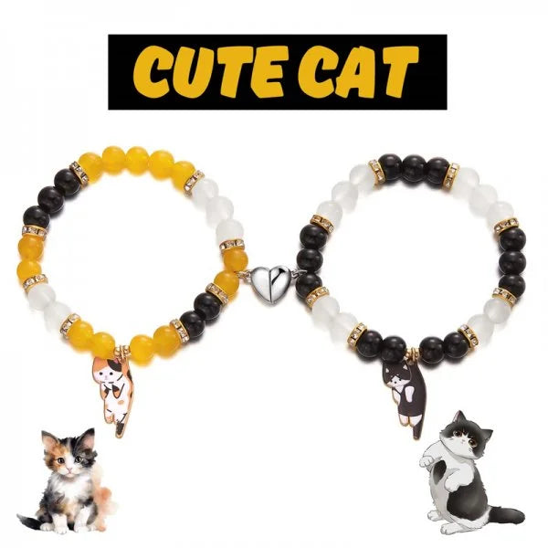 Handmade Couple Cute Cat Bracelet Unique Stylish Hand Rope For Women Men Beaded Woven Bracelet Wrist Jewelry Gifts