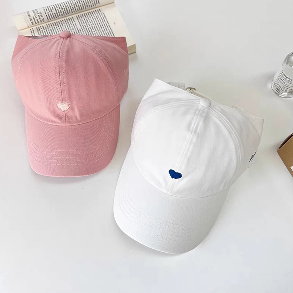 Y2K Sweet Bright Pink Rose Red Women Summer Hat Sun Cap Adjustable High Ponytail Baseball Caps Sun Protection Visor Hat Golf Cap