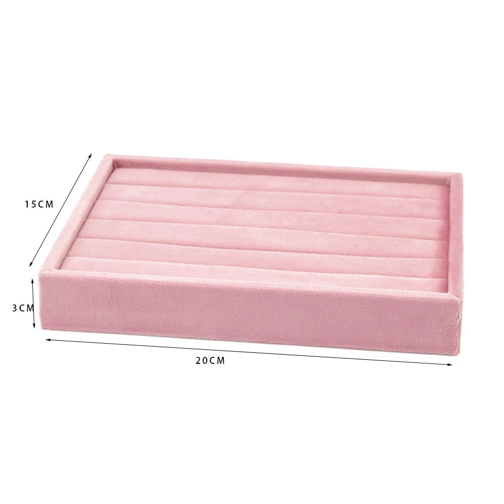 High End Pink Velvet Jewelry Display Props Ring Earrings Holder Necklace Bracelet Tray Organizer Jewelry Store Window Display