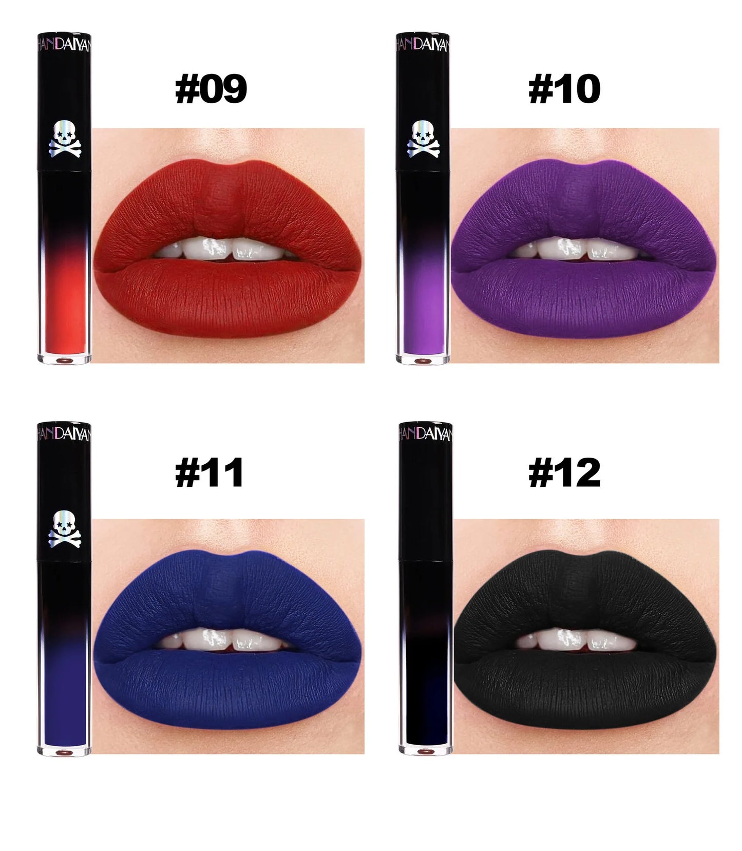 Vampire Black Purple Halloween Christmas Lipstick Moisturizing Waterproof Matte Lip Glosses Pigmented Lip Tint Makeup