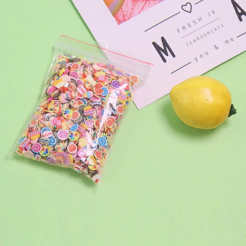 1000pcs 2000pcs Mix Fruit Soft Clay Slime Animal Flower Slice Resin Filler for Nail Art Epoxy Mold DIY Craft Making Wholesale