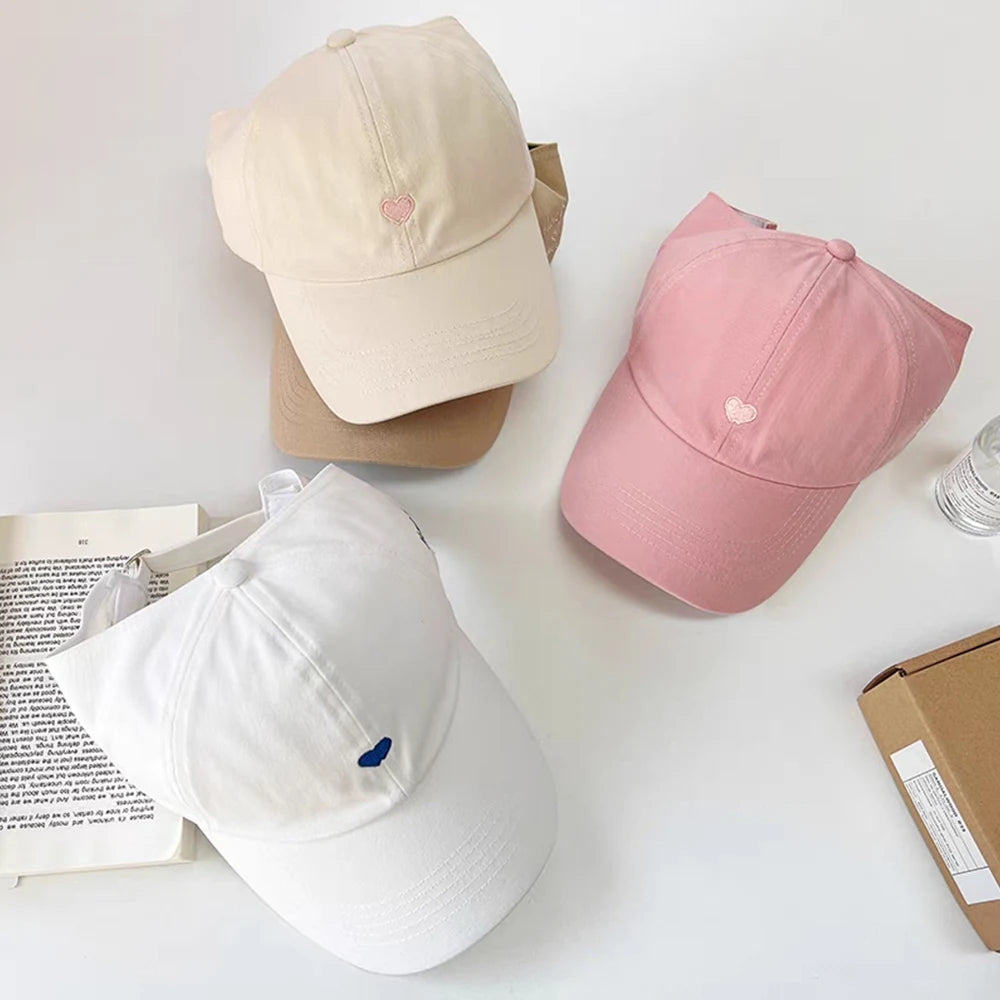 Y2K Sweet Bright Pink Rose Red Women Summer Hat Sun Cap Adjustable High Ponytail Baseball Caps Sun Protection Visor Hat Golf Cap