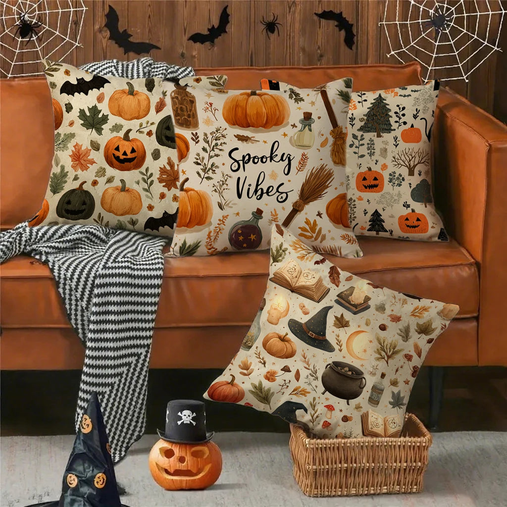 Halloween Pumpkin Pattern PillowcaseSuitable for sofa car bedroom decorative cushion cover pillow cover