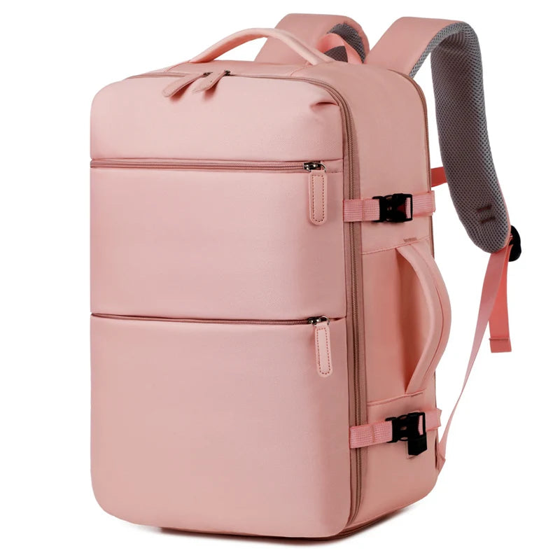 Unisex Travel Backpack with USB Port Shoe Compartment Large Oxford Laptop Bag Breathable Padded Straps Dual Zippers for Commute