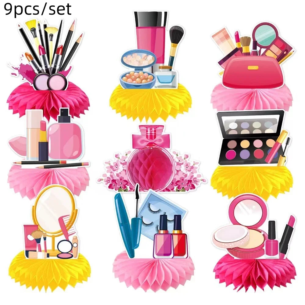 130*220cm Spa Make Up Theme Tablecloth Decoration Kids Girls Birthday Party Makeup Disposable Table Cover Baby Shower Supplies
