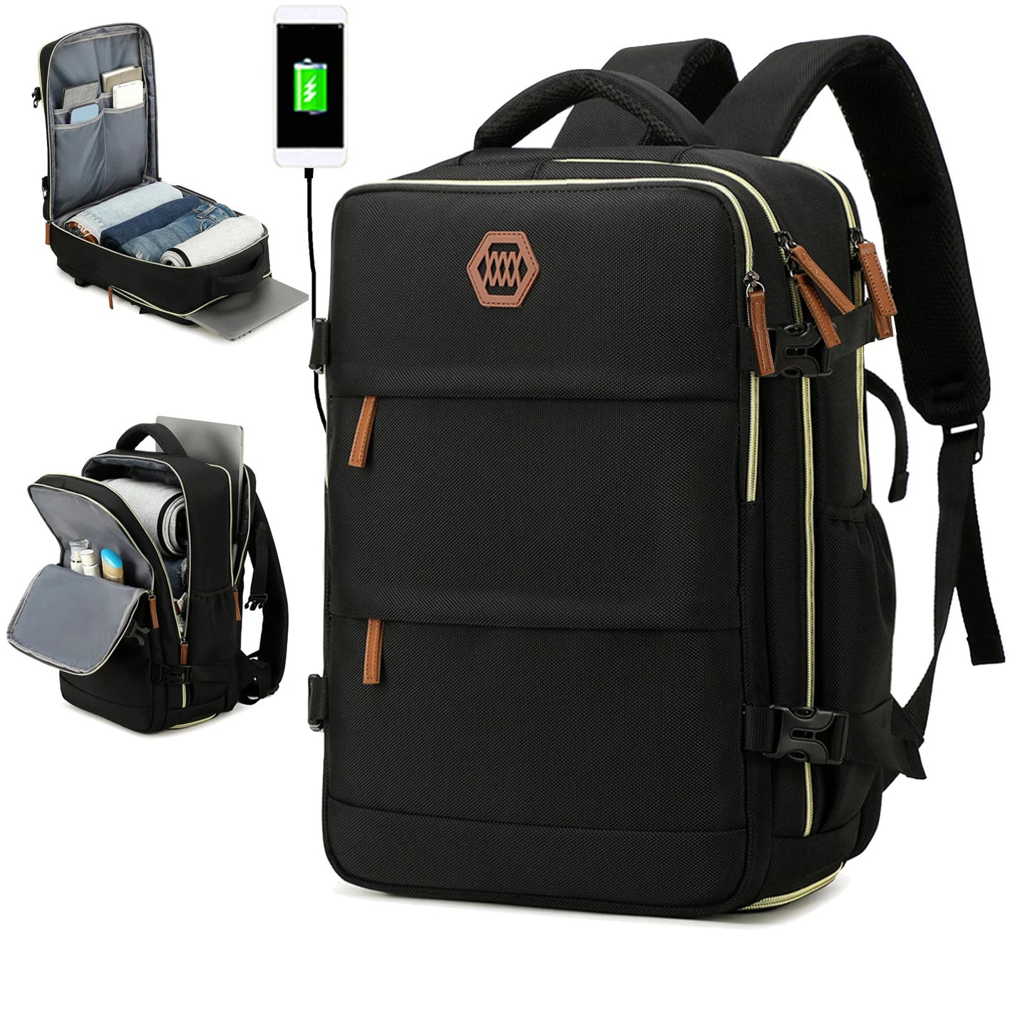 Travel backpack, can hold 15.6-inch laptop backpack, suitable for men and women with waterproof shoe compartment backpack