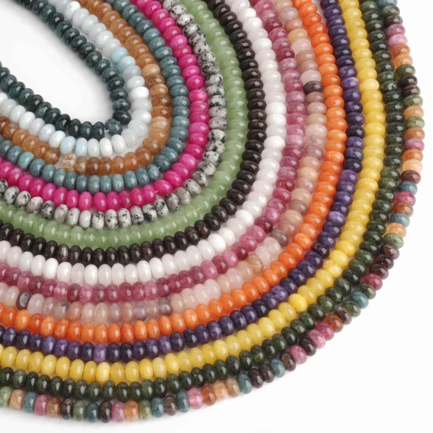 Rondelle Natural Stone Aventurine Tourmaline Jade Beads Flat Round Loose Beads for Jewelry Making DIY Charm Gift Bracelets 8x5mm