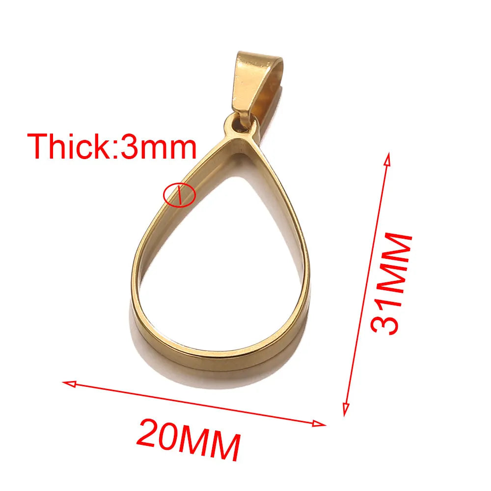 5pcs Stainless Steel Heart Square Silicone Mold Charm Frame Bezel Pendant Base Diy UV Resin Cameo Blanks Earrings Jewelry Making