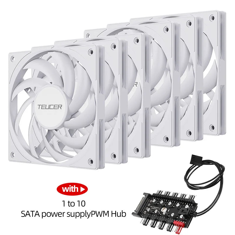 Teucer UT-12015 Ultrathin 15mm Thinckness 12cm Chassis Fan 12V/4Pin PWM FBD Bearing PC Case Cooling Ventilator 1-10pcs with Hub