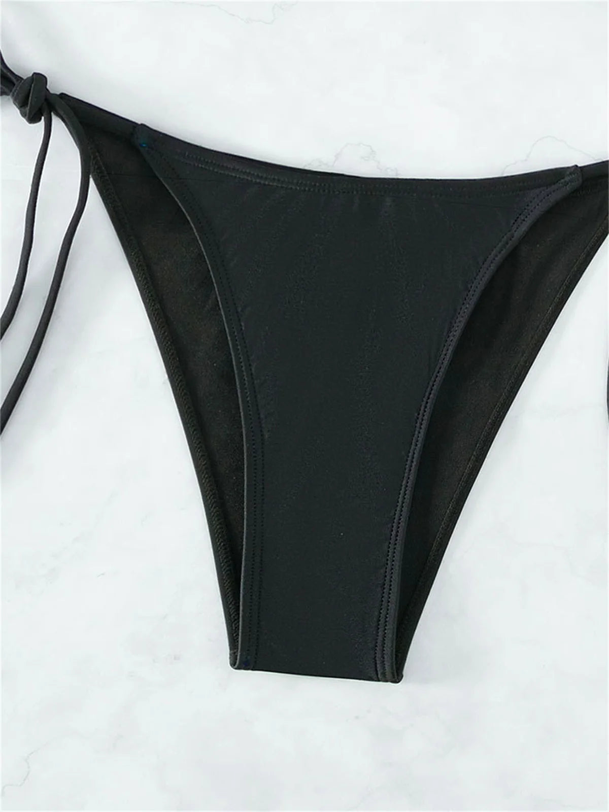 Sexy Shell Shape Underwire Bikini Tie Side Thong Bikinis Swimwear Women 2025 Black Pearls Strap Push Up Bathing Suit Swimsuit