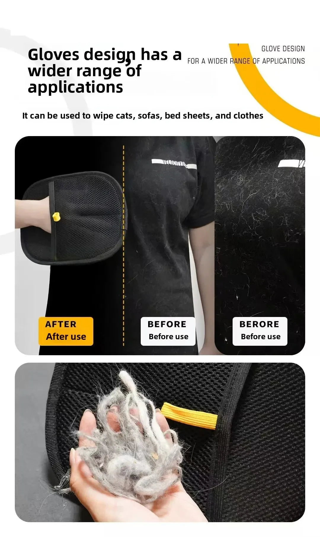 Dog Grooming Equipment Pet Hair Removal Tools Cats Combing Glove It Can Remove Pet Hair From Pet Hair Such as Carpets Etc. Wool