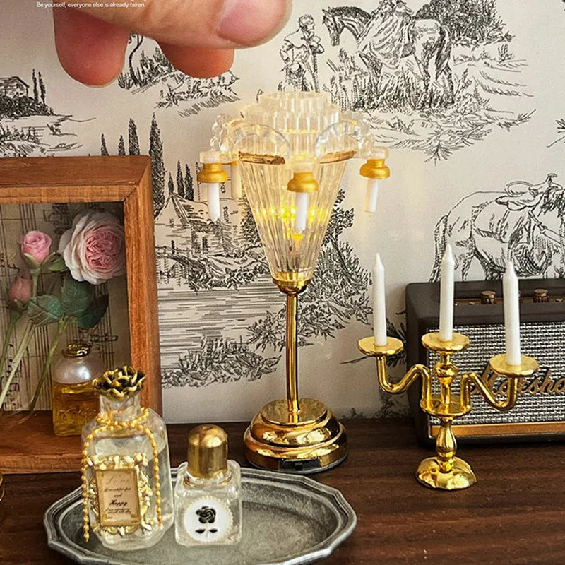 1/6 Doll House Model Furniture Accessories Led Lights Battery Operated 1/12 Desk Lamp Bjd Ob11 Gsc Blyth Soldier Lol Miniatures