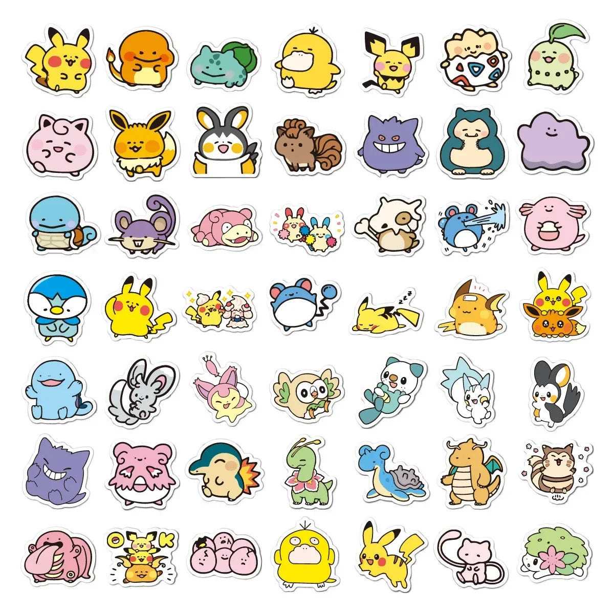 100PCS Cute Anime Pokemon Cartoon Stickers for Laptop Motorcycle Stationery DIY Kids Toys Graffiti Sticker Decoration