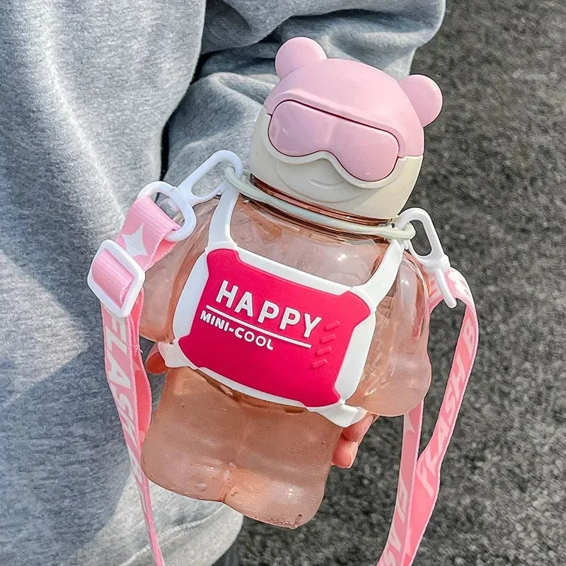 850ml Sports Water Bottle with Straw Large Capacity Plastic Water Cup for Travel Portable Backpack Kettle Children Cup BPA Free