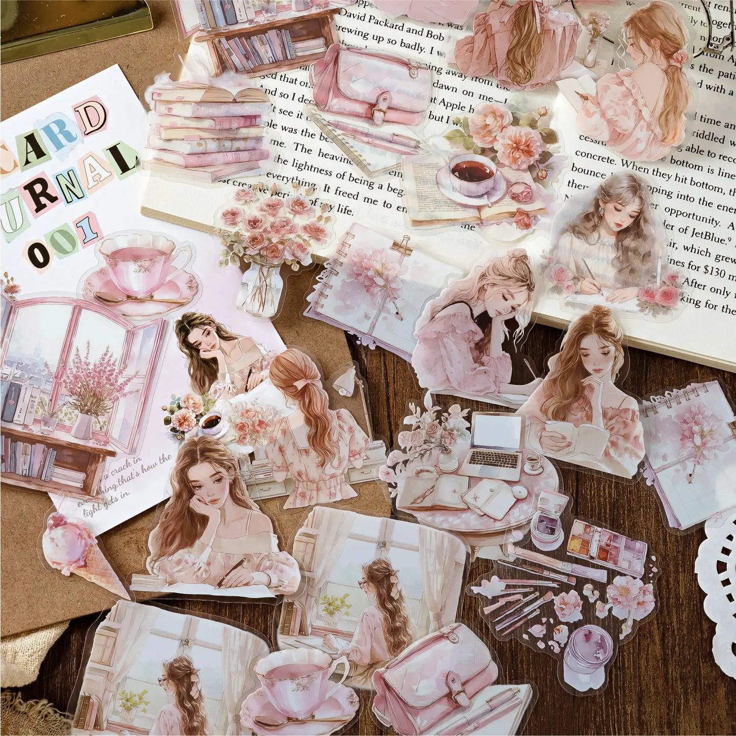 40pcs/lot Kawaii Stationery Stickers The Handbook of Women DIY Junk Journal Paper stickers Planner Decorative Mobile stickers