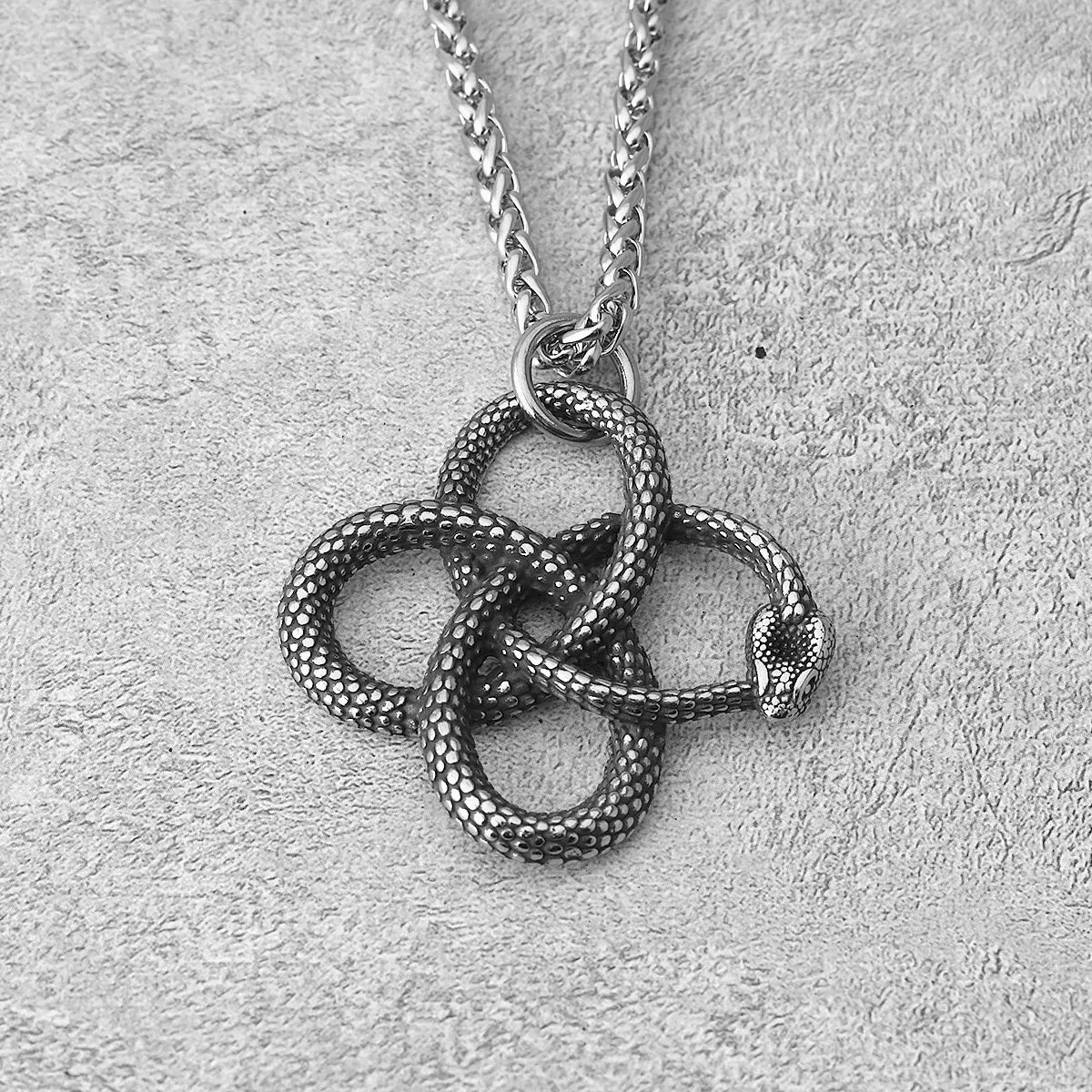 Stainless Steel Creative Design Winding Snake Pedant Necklace Women Men Black Plated Handmade Necklace Party Club Jewelry