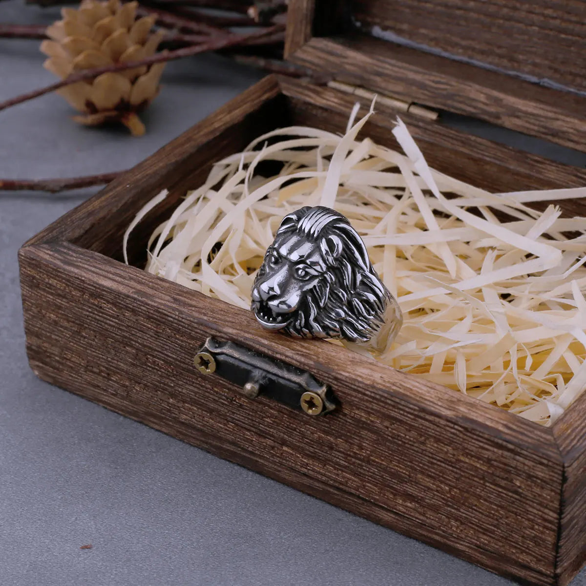 316L Stainless Steel Retro Domineering Lion Ring Men's Fashion Hip Hop Biker Animal Ring Jewelry Holiday Party Gift Dropshipping