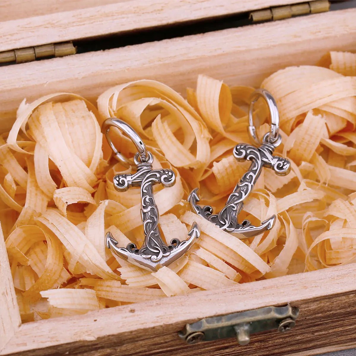 Stainless Steel Vintage Viking Anchor Drop Earrings Hip-hop Punk Rock Biker Boys Fashion Charm Earrings Jewelry Gift Accessories