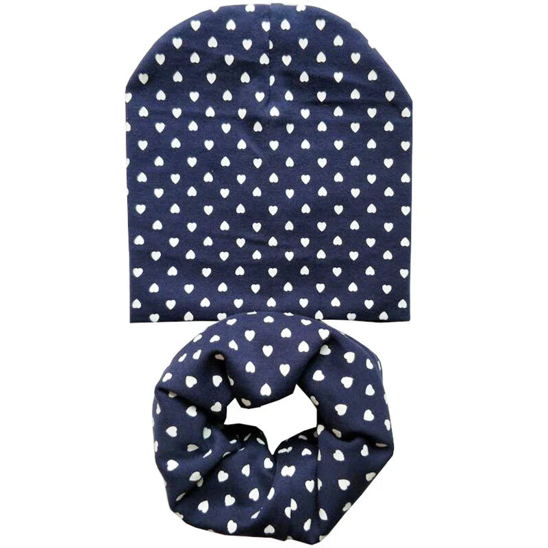 Star Print Cotton Baby Hat Autumn Winter Baby Girls Hat Boys Cap Toddlers Infant Cap Scarf Children Bonnet Hats