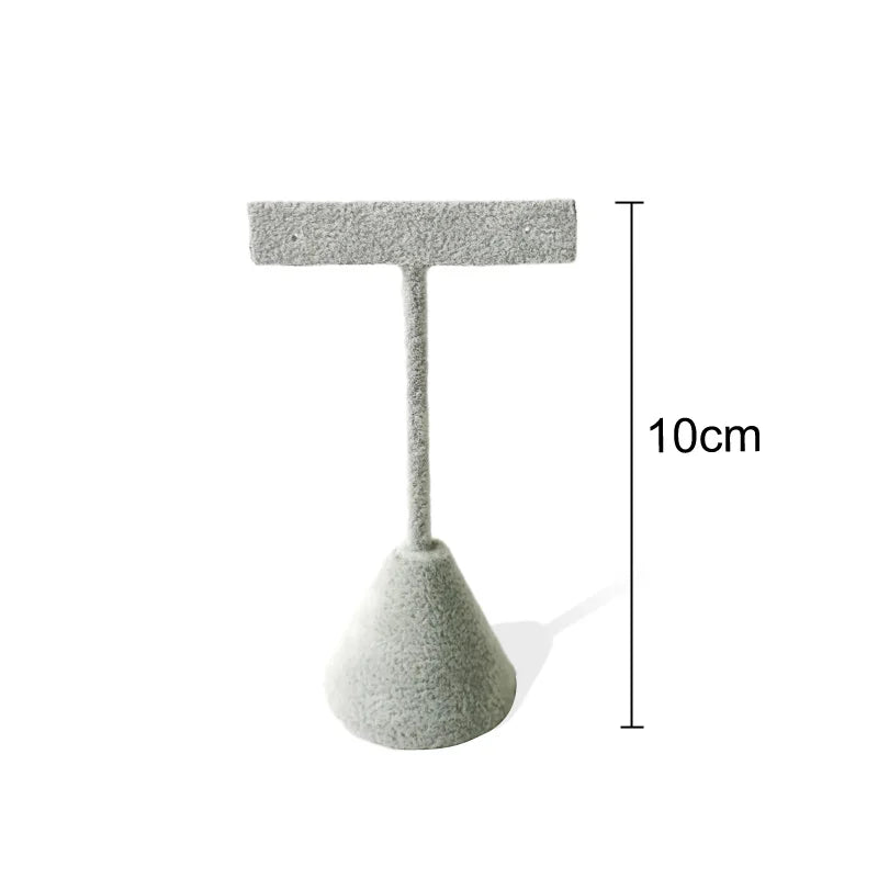 T-shaped Earring Display Stand Velvet PU Leather Jewerly Display Rack Earring Stud Accessories Display Storage Props 3Pcs/lot