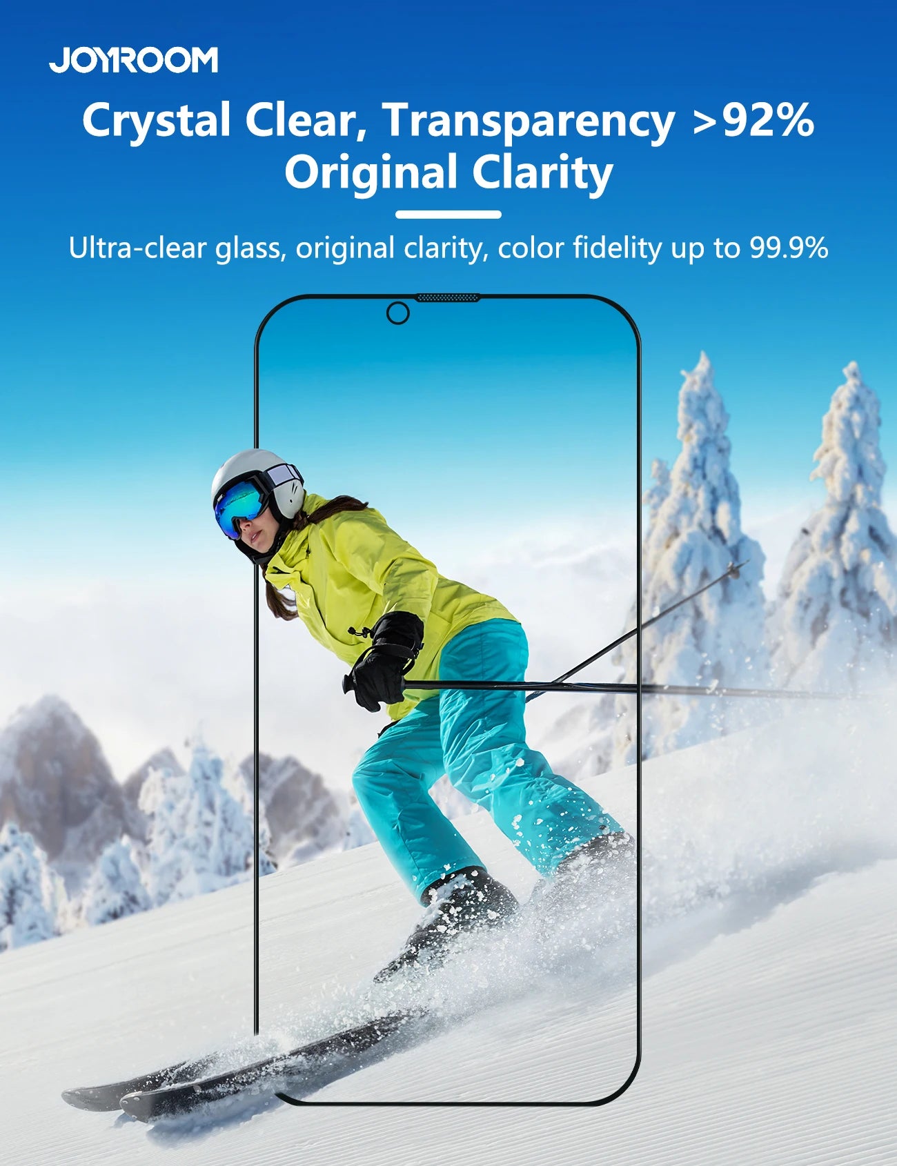 Joyroom 1/2/3pcs HD Anti-Blue Light Glass for iPhone 17 Pro Max Screen Protector Full Screen Eye Protection Tempered Glass