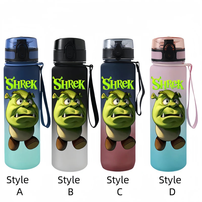 Shrek 650ml Cartoon Characters Portable Water Cup Large Capacity Outdoor Plastic Leak-proof Water Bottle Children's Gift