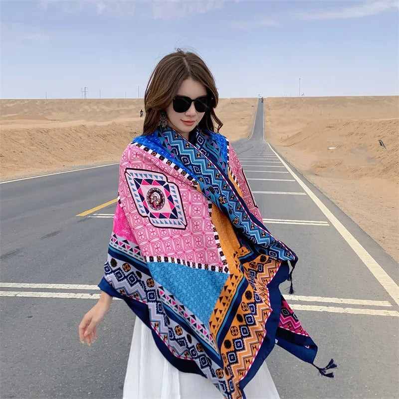 Travel Beach Sunscreen Scarves for Women Bikini Large Sarong Wrap Scarf Brazilian Swimsuit Bathing Cover-ups 17 Styles 90x180cm